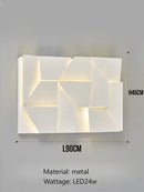 Decorbites geometric art white wall lamp for bedroom living room