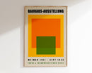 Retro yellow geometric bauhaus canvas poster living room wall art