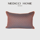 Decorbites geometric blue & red jacquard waist pillow case bedroom