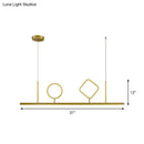 DecorBites™ Geometric Island Pendant LED Ceiling Fixture in Gold with Warm/White Light - Minimalist Design