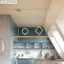 DecorBites™ Geometric Island Pendant LED Ceiling Fixture in Gold with Warm/White Light - Minimalist Design