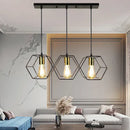 Decorbites geometric led chandelier black and brass dining room light