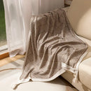 Decorbites geometric tassel blanket black & cream living room throw