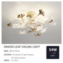 Decorbites ginkgo leaf gold floral ceiling light – bedroom art decor