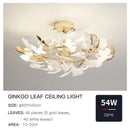 Decorbites ginkgo leaf gold floral ceiling light – bedroom art decor