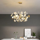 Modern gold ginkgo leaf chandelier for dining room