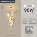 Luxury white & gold ginkgo leaf chandelier for staircase and lobby