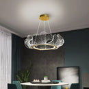 Modern gold ginkgo leaf chandelier dining room pendant light