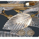 DecorBites™ Ginkgo Leaf Crystal Chandelier - Elegant LED Pendant Lamp for Dining & Living Room