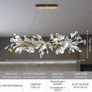 DecorBites™ Ginkgo Leaf Crystal Chandelier for Home Décor