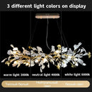Modern white & gold ginkgo leaf crystal chandelier dining room light