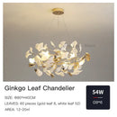 Modern gold ginkgo leaf decor chandelier living room art light