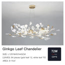Modern gold ginkgo leaf decor chandelier living room art light