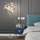 Modern gold ginkgo leaf floor lamp for living room blossom light