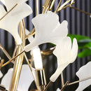 Modern gold ginkgo leaf floor lamp for living room blossom light