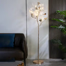 Modern gold ginkgo leaf floor lamp for living room blossom light