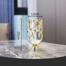 Modern gold ginkgo leaf glass vase living room desk decor