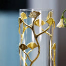 DecorBites™ Ginkgo Leaf Metal Flower Stand Vase - Room Decor Accent