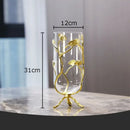DecorBites™ Ginkgo Leaf Metal Flower Stand Vase - Room Decor Accent