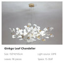 Modern gold & white ginkgo leaves chandelier living room pendant light