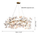 Modern gold & white ginkgo leaves chandelier living room pendant light