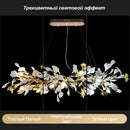 Modern gold & white ginkgo leaves chandelier living room pendant light