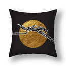 Modern teal and gold ginkgo leaves print sofa pillowcase living room