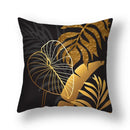 Modern teal and gold ginkgo leaves print sofa pillowcase living room