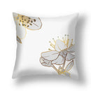 Modern teal and gold ginkgo leaves print sofa pillowcase living room