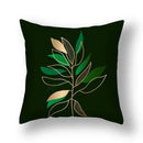 Modern teal and gold ginkgo leaves print sofa pillowcase living room