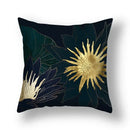 Modern teal and gold ginkgo leaves print sofa pillowcase living room
