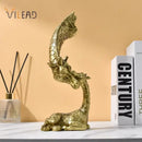 DecorBites™ Giraffe Head Sculpture Resin Animal Statue Interior Golden Ornaments