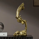 DecorBites™ Giraffe Head Sculpture Resin Animal Statue Interior Golden Ornaments