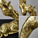 DecorBites™ Giraffe Head Sculpture Resin Animal Statue Interior Golden Ornaments