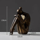 Abstract bronze and gold girl statue bookends library decor
