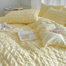 DecorBites™ Girls Bubble Gauze Bedding Set, Soft Summer Comforter Cover Kit, Skin-Friendly Easy Sleep