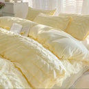 DecorBites™ Girls Bubble Gauze Bedding Set, Soft Summer Comforter Cover Kit, Skin-Friendly Easy Sleep