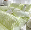 DecorBites™ Girls Bubble Gauze Bedding Set, Soft Summer Comforter Cover Kit, Skin-Friendly Easy Sleep