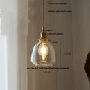 Modern walnut & copper led pendant lamp dining room glass sphere