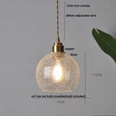 Modern walnut & copper led pendant lamp dining room glass sphere