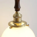 Modern walnut & copper led pendant lamp dining room glass sphere