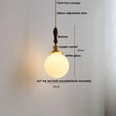 Modern walnut & copper led pendant lamp dining room glass sphere