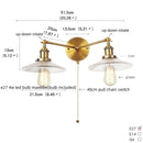 DecorBites™ Glass 2-Light Wall Sconce with Pull Chain Switch for Bedroom and Bathroom
