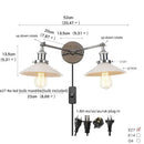 DecorBites™ Glass 2-Light Wall Sconce with Pull Chain Switch for Bedroom and Bathroom