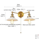 DecorBites™ Glass 2-Light Wall Sconce with Pull Chain Switch for Bedroom and Bathroom