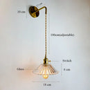 Vintage brass and green glass adjustable led wall light bedroom