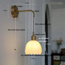 DecorBites™ Glass Adjustable LED Wall Lamp with Pull Chain Switch, Modern Nordic Design
