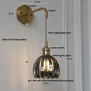 DecorBites™ Glass Adjustable LED Wall Lamp with Pull Chain Switch, Modern Nordic Design