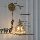 DecorBites™ Glass Adjustable LED Wall Lamp with Pull Chain Switch, Modern Nordic Design