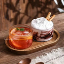 Modern wood and glass afternoon tea dessert set dining room